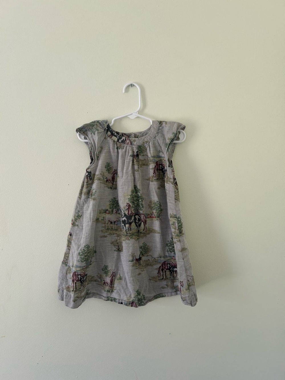 GAP Light Gray Horse-Print Casual Dress